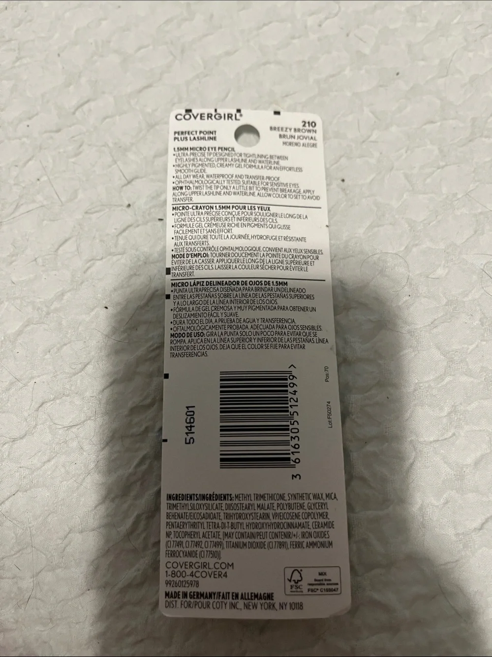 NWT Covergirl Perfect Point Plus Eyeliner 210 Breezy Brown